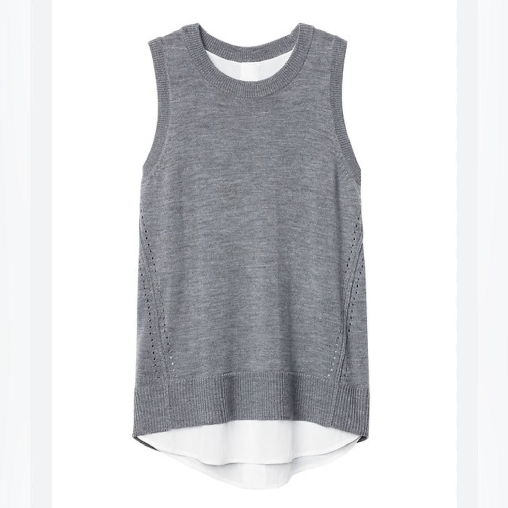 Athleta Itinerary Wool Sweater Tank Top Gray Size M